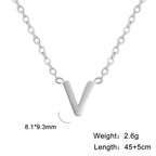 26 English Letter Steel Color Necklace