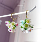 Cool gold plated large  statement floral earrings