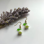 Cool gold plated handmade dangle colourful flower earrings