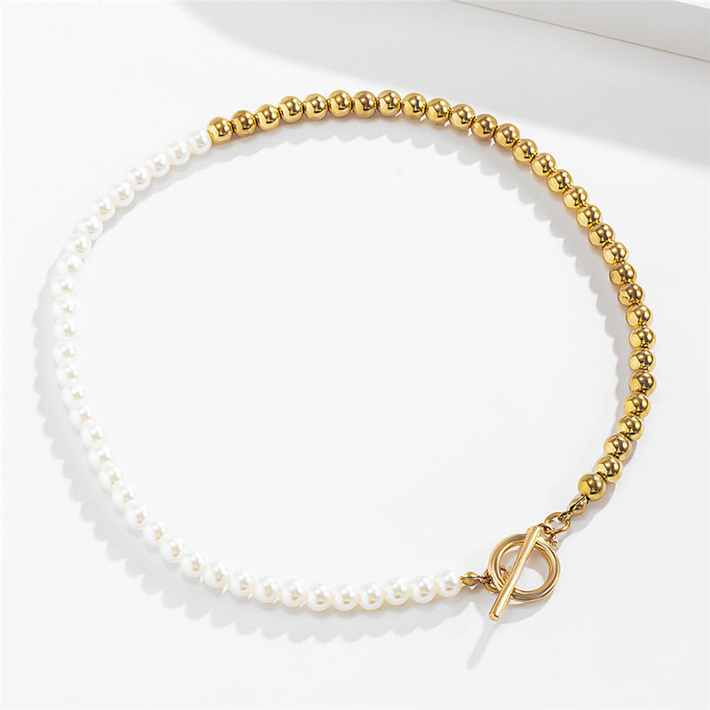 Asymmetric Pearl Necklace