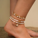 5-Piece Summer Anklet Set for Women