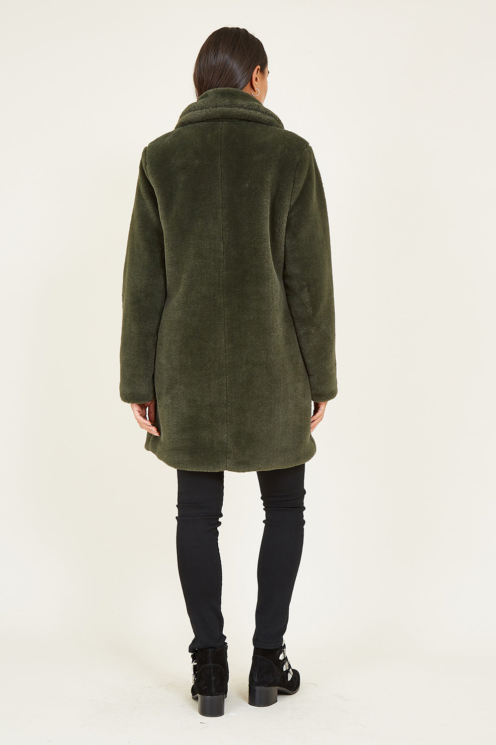 Manteau en fausse fourrure vert Yumi