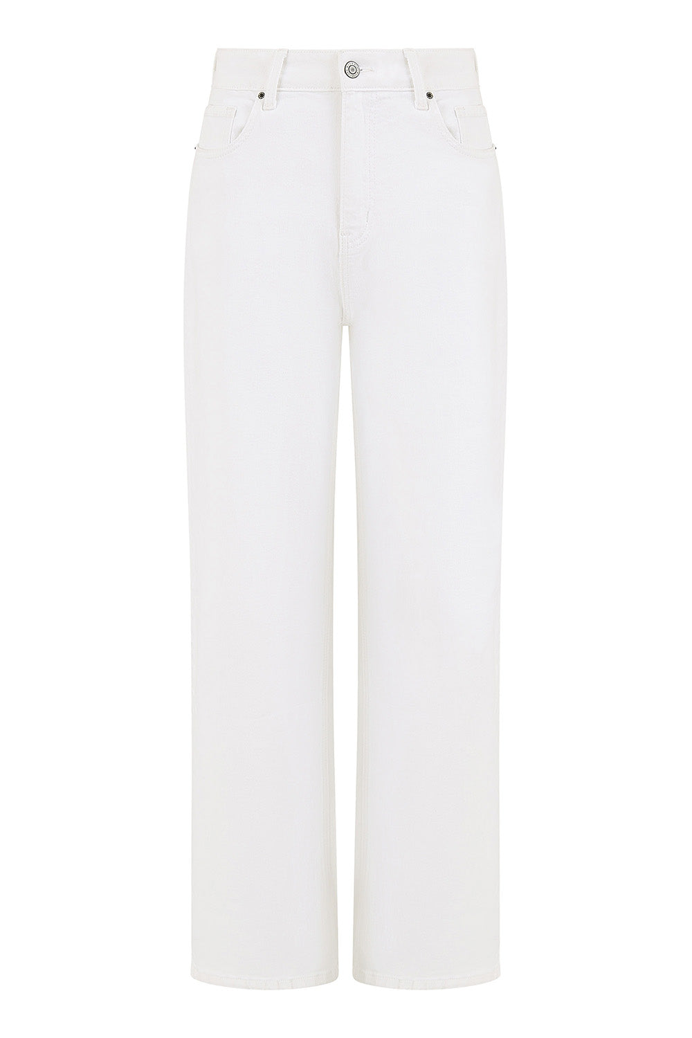 Jean Yumi blanc taille haute coupe large