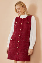 Robe tunique Yumi bordeaux en bouclette