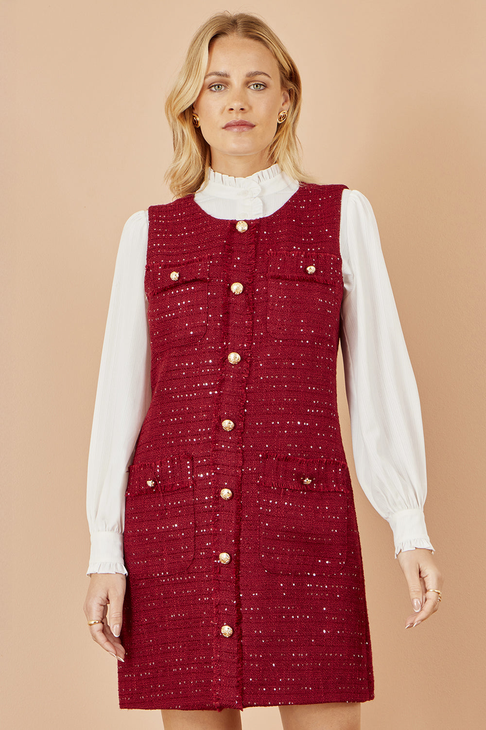 Robe tunique Yumi bordeaux en bouclette