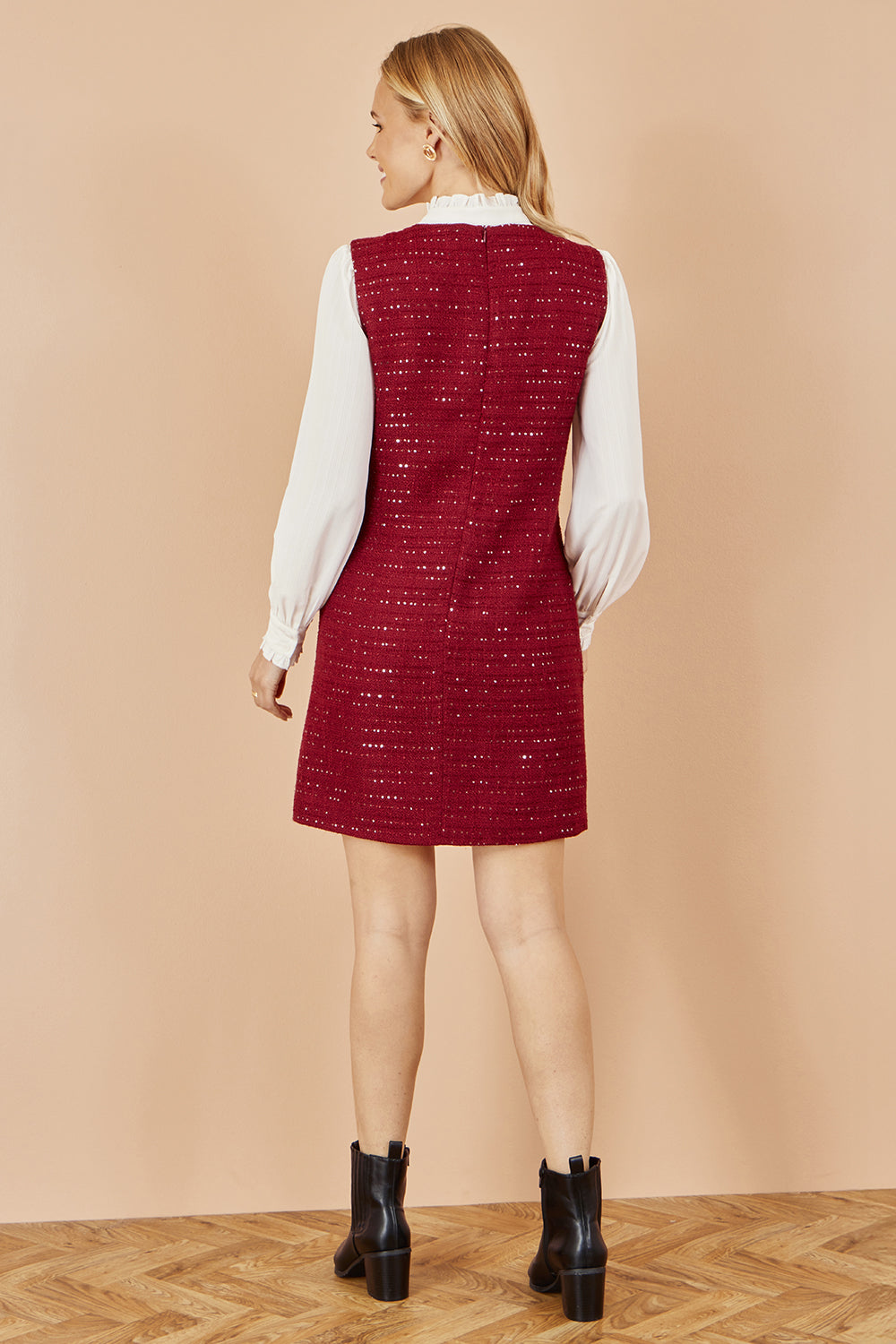 Robe tunique Yumi bordeaux en bouclette