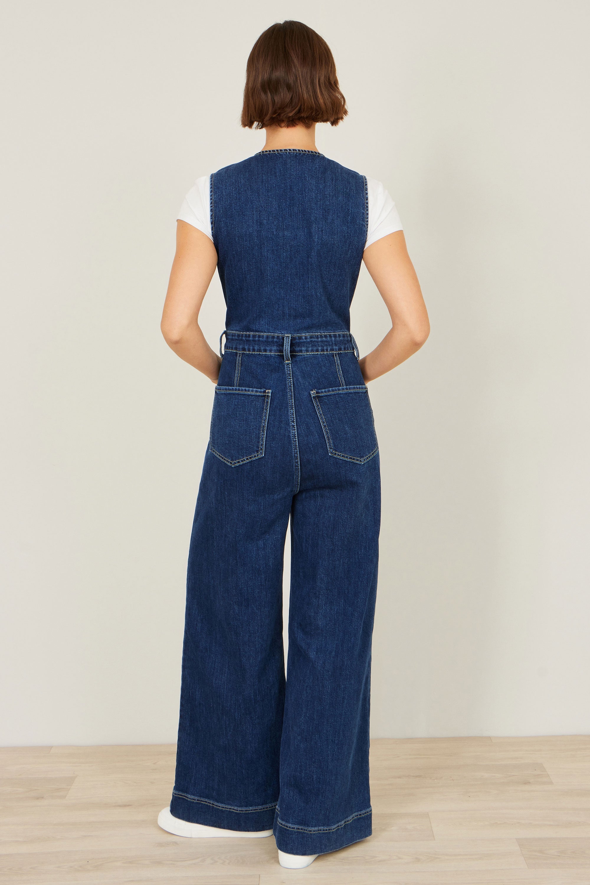 Combinaison ajustée en jean stretch Yumi Blue