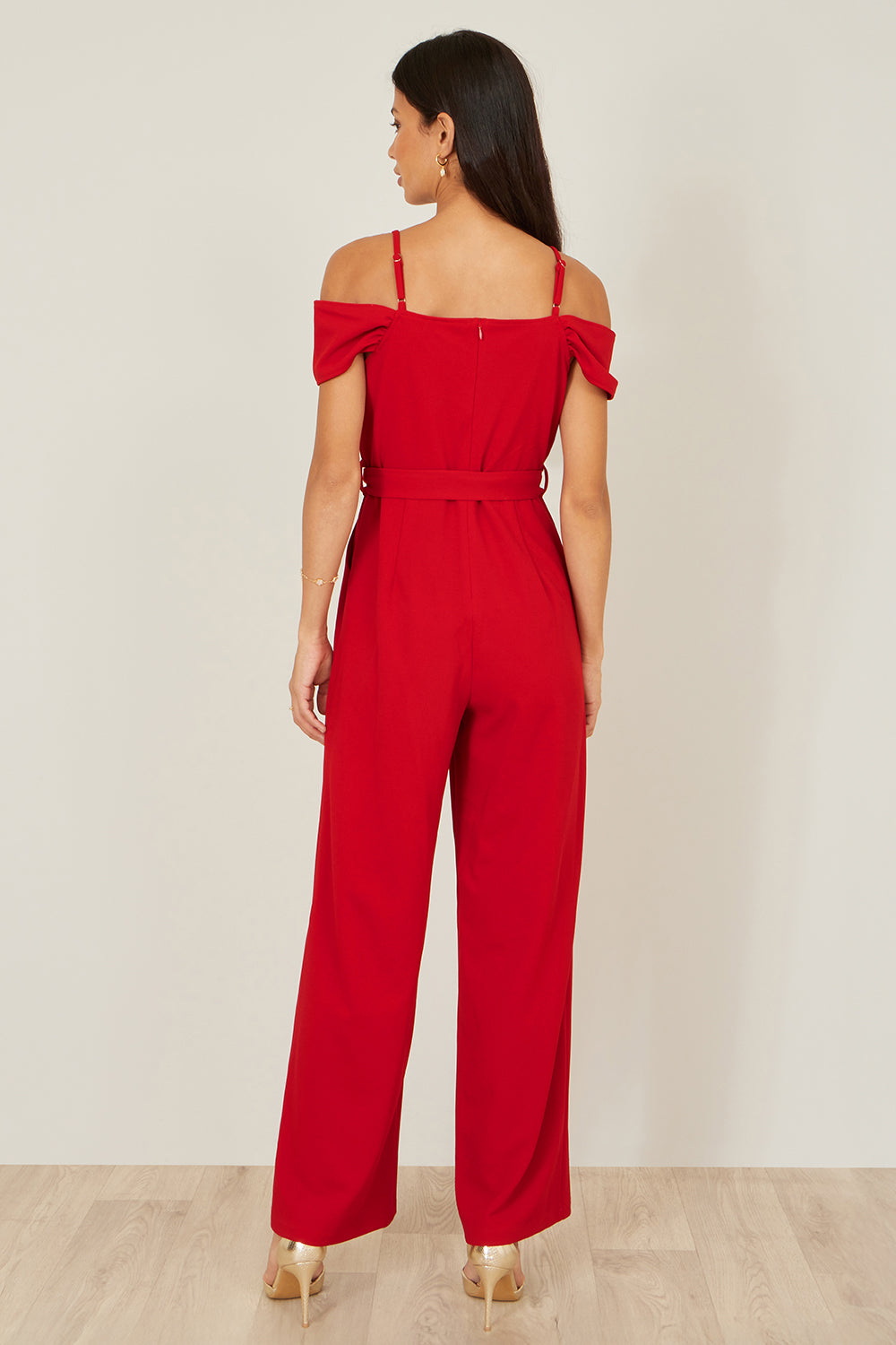 Combinaison Bardot extensible rouge Yumi