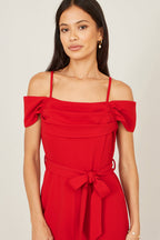 Combinaison Bardot extensible rouge Yumi