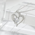 Heart Shaped Zircon Double Love Necklace