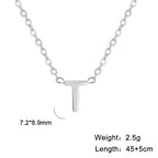 26 English Letter Steel Color Necklace
