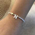 26 Letters White Shell Beaded Bracelet for Women