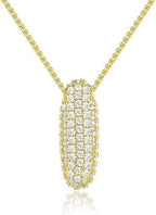 A-Z Zircon Balloon English Letter Necklace, Gold & Silver