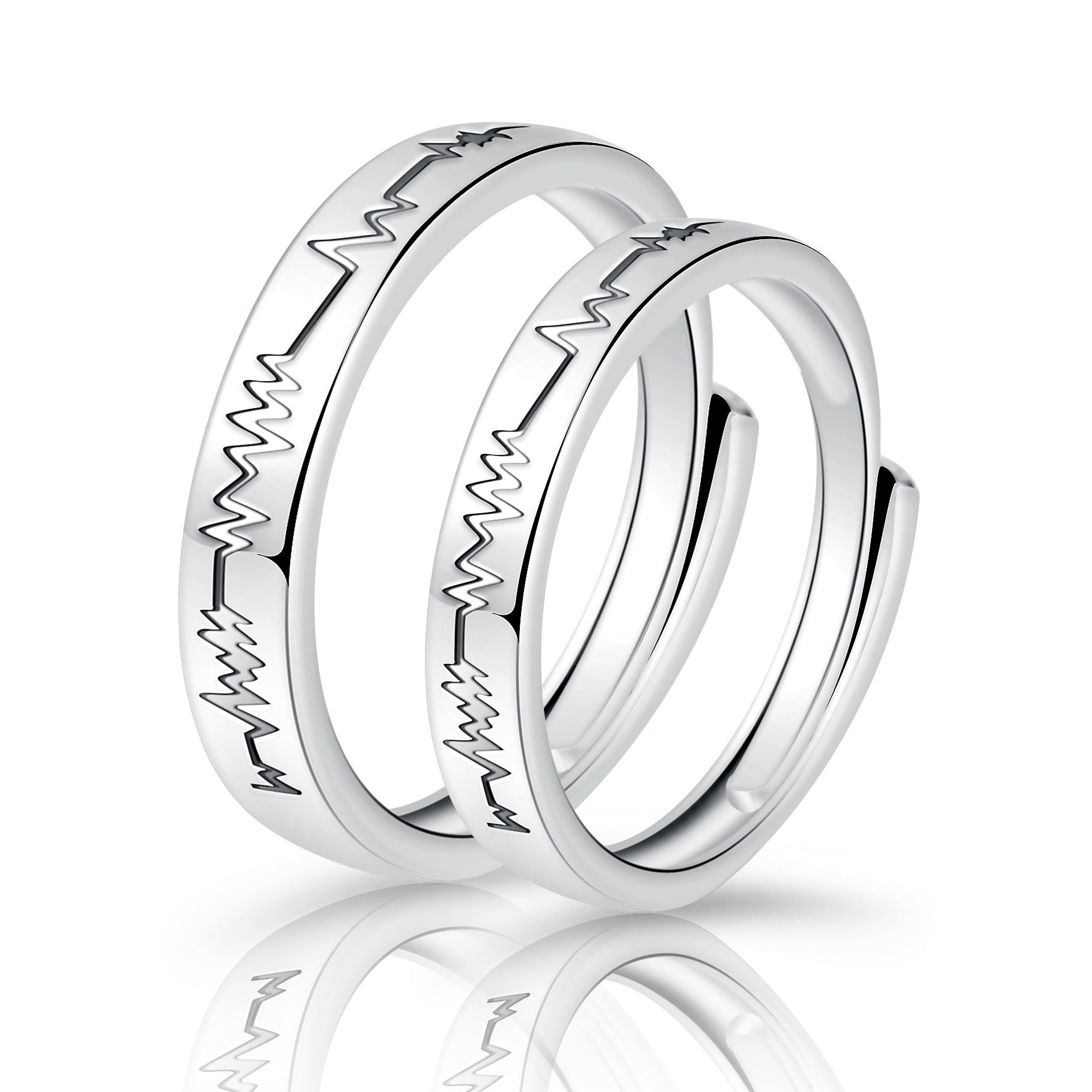 Moissanite Engagement Couple Rings
