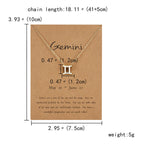 12 Zodiac Sign Constellation Pendant Necklace