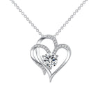 Heart Shaped Zircon Double Love Necklace