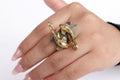 Twin Koi Fish Adjustable Ring – Brass Art Jewelry Inspired by Nature.