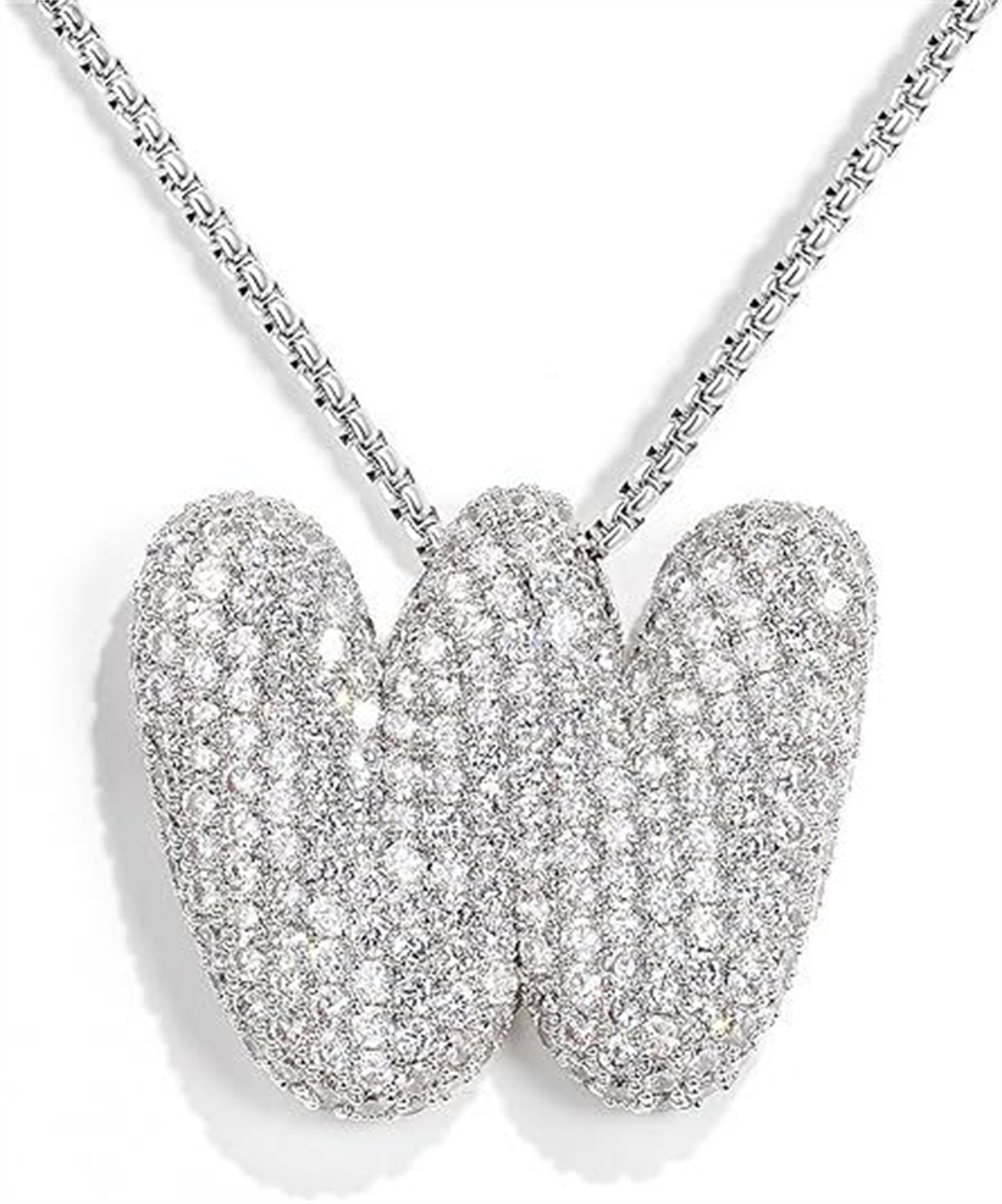 A-Z Zircon Balloon English Letter Necklace, Gold & Silver