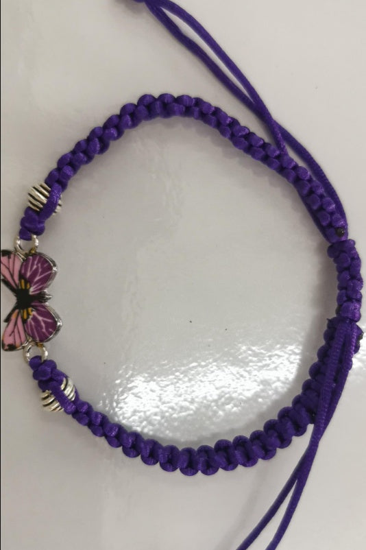 Adjustable Couple Butterfly Buckle Braided Bracelet