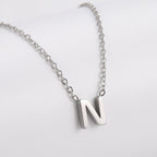 26 English Letter Steel Color Necklace