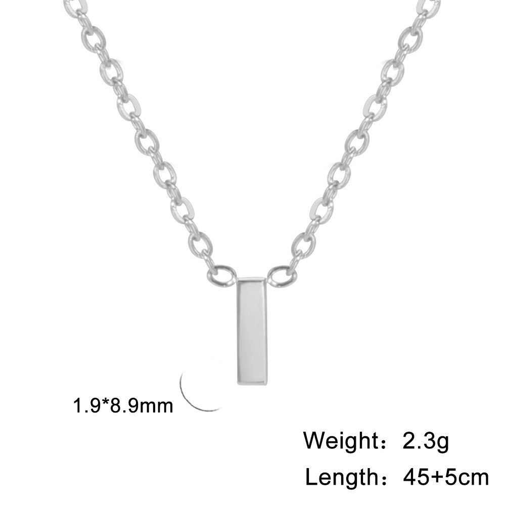 26 English Letter Steel Color Necklace