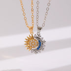 2pcs Sun and Moon Magnetic Couple Necklaces