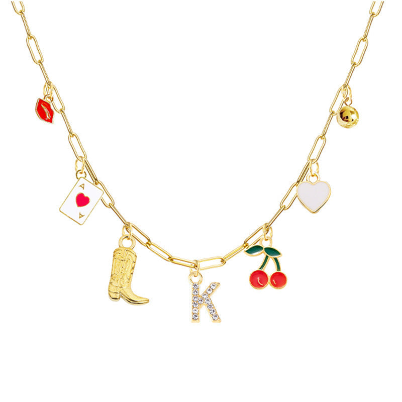 A-Z 26-Letter Diamond Initial Necklace, Multi Pendant