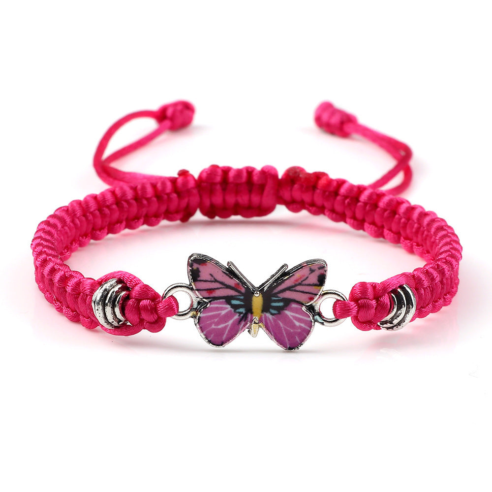Adjustable Couple Butterfly Buckle Braided Bracelet