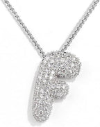 A-Z Zircon Balloon English Letter Necklace, Gold & Silver