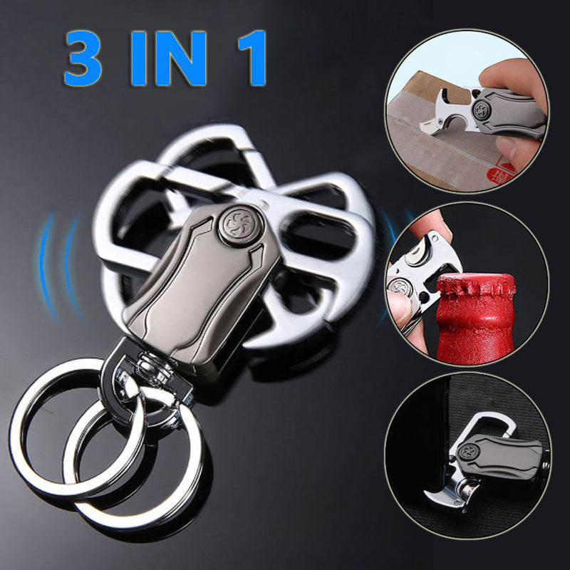 3-in-1 Fidget Spinner Keychain with Pocket Cutter & Bottle Opener