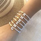 26 Letters White Shell Beaded Bracelet for Women