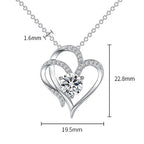 Heart Shaped Zircon Double Love Necklace