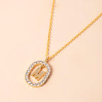 A, J, M, S Crystal Letter Necklace