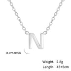 26 English Letter Steel Color Necklace