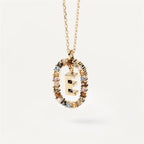 26 Alphabet Coloured Rhinestone Necklace