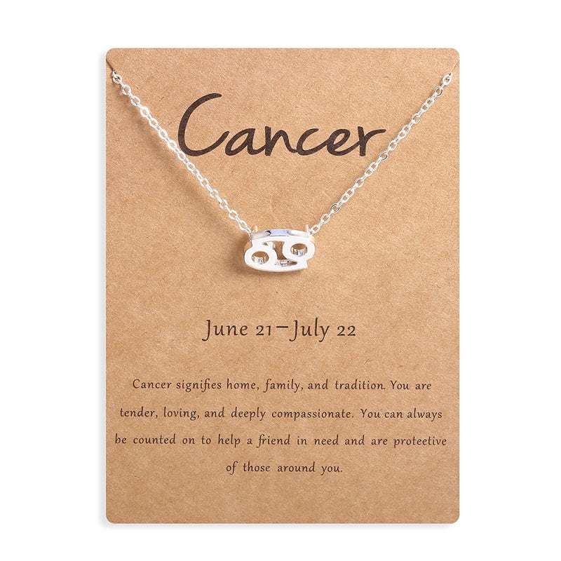 12 Zodiac Sign Constellation Pendant Necklace
