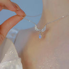 Angel Wings Moonstone Necklace for Women