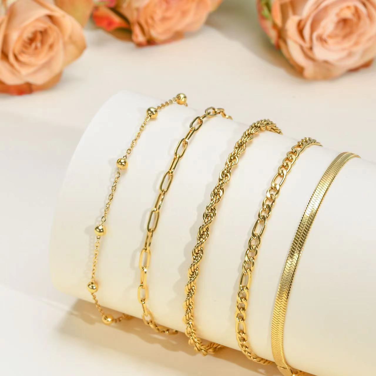 Stainless Steel 5-Piece Bracelet Set