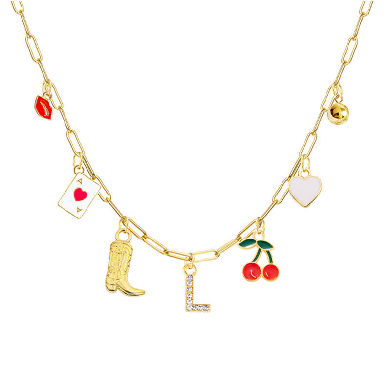 A-Z 26-Letter Diamond Initial Necklace, Multi Pendant