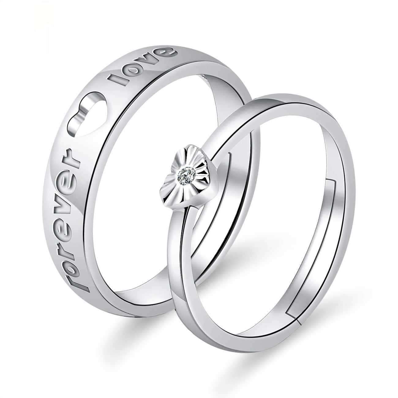 Moissanite Engagement Couple Rings