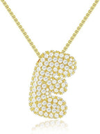 A-Z Zircon Balloon English Letter Necklace, Gold & Silver