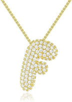 A-Z Zircon Balloon English Letter Necklace, Gold & Silver