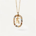 26 Alphabet Coloured Rhinestone Necklace