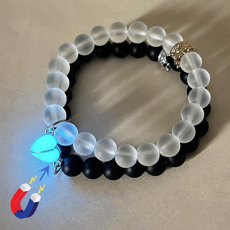2pcs Handmade Crown Beaded Charms Bracelet