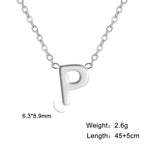 26 English Letter Steel Color Necklace