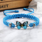 Adjustable Couple Butterfly Buckle Braided Bracelet