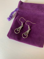 Silver light bulb dangle earrings