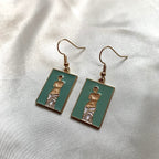 Green greek statue bust gold earrings