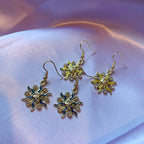 Yellow or blue sun gold earrings