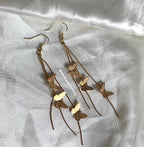 18k gold or silver plated butterfly chain trio earrings